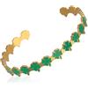 VASSAGO Braccialetto da donna con quadrifoglio portafortuna in acciaio inossidabile braccialetto alla moda irlandese di protezione amuleto gioielli regali (Bracciale Trifoglio-G)