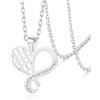 VASSAGO Collana con ciondolo a forma di cuore con simbolo dell'infinito di pallavolo, tennis, calcio, pickleball, baseball, basket, per donne e adolescenti, gioielli sportivi, regalo per figlie e