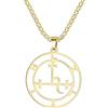 VASSAGO Collana Sigil of Lilith Lilith Sigil Hecate Dea Ciondolo Lucifero Satanico Lilith Simbolo Wiccan Gioielli Regali per Donne Uomini, Acciaio inossidabile