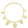 Emibele Collana con Ciondolo a Cuore per Donna, Collana Dorata Spessa con Ciondoli Cuore Boho, Acciaio Inossidabile Placcato Oro 18K, Gioielli Eleganti Regalo per Donne