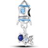 TINSLO Bead Charm Ciondolo Argento Sterling 925 con Cubic Zirconia Pendenti per Pandora Braccialetti, Compatibile con Braccialetti e Collane europei