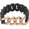 K JEWELS - Great Black Chain Red, bracciale da uomo e donna in Caucciù, Acciaio satinato, lunghezza 20 cm, Techno Line