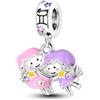 TINSLO Bead Charm Ciondolo Argento Sterling 925 con Cubic Zirconia Pendenti per Pandora Braccialetti, Compatibile con Braccialetti e Collane europei