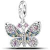 TINSLO Bead Charm Ciondolo Argento Sterling 925 con Cubic Zirconia Pendenti per Pandora Braccialetti, Compatibile con Braccialetti e Collane europei