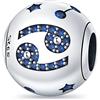 TINSLO Bead Charm Ciondolo Argento Sterling 925 con Cubic Zirconia Pendenti per Pandora Braccialetti, Compatibile con Braccialetti e Collane europei
