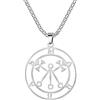 VASSAGO Marbas Collana con ciondolo a forma di simbolo del diavolo di Satana, in acciaio inox, con simbolo del diavolo di Marbas e Salomone, acciaio inox