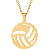 VASSAGO Collana cava da pallavolo in acciaio inox Love Basketball collana minimalista gioielli sportivi catena clavicola regali per ragazze adolescenti ragazzi
