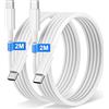 Bamkey Cavo USB C USB C 2 Pezzi 2M, 60W Cavetto Caricatore Ricarica Rapida Nylon Filo Caricatore USB C per iPhone 17 16 15 Pro Plus Pro Max, Macbook Air, Pad Pro Air, Samsung Galaxy S25 S24, Huawei, Pixel 7