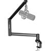 socodox Braccio per Microfono, Supporto per Microfono a Basso Profilo Rotante a 360°, Braccio Pieghevole per Microfono con 4 Usi, Supporta fino a 1,5 kg, con Adattatore da 3/8'' a 5/8'' per Blue Yeti