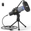TONOR Microfono USB, microfono cardioide a condensatore per computer, PC, con supporto treppiede, filtro pop, supporto antiurto per giochi, streaming, podcasting, YouTube, Twitch,RGB, TC30