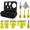 SANLEETEK Punte per Trapano Diamantate 10pezzi - (6/6/8/25/35/50/68mm+10mmFresa Punta Trapano+50mmPunta Smusso+Adattatore) Seghettato Fresa Diamantate Ceramica Porcellana Marmo Granito M14 Filettatura