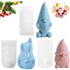 YFJSML 3 Pezzi Stampi per Candele Gnomo, Forma Silicone 3D, Stampi per Candele Natalizie DIY, Stampi per Resina Epossidica Nani di Natale per Produzione di Candele, Decorazioni Natalizie