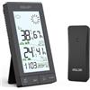 SKYBOBMY Stazione Meteo con Sensore Esterno, Stazione Meteo con Display LCD 6,0", Termometro Interno ed Esterno, Igrometro, Previsioni Meteo, Luce notturna, Sveglia, Funzione Snooze