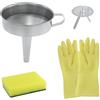 JRSHIRLEYLTD 1 Pezzi 11cm Set di imbuti da Cucina in Acciaio Inossidabile con Filtro,Pennello a goccia,Guanti e spugna,Filtro Staccabile, Imbuto in Metallo Ideale,per stampanti 3D
