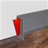 AnkekolyStar Battiscopa Adesivo Semiflessibile, 8/10cm di larghezza PVC Battiscopa per Muro, Angolare Autoadesivo per bagno, cucina e camera da letto (venatura del legno grigia, 8cm x 6 metri)