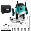Stanew Fresatrice Verticale Legno 1800 W 10000-28000 giri/min,STANEW,Fresatrice per Legno con Set di 12 frese,7 Velocità,Pinza 6/8/12 mm, Regolazione Della Profondità Della Fresa, Borsa di Tela
