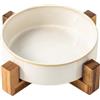 Generic Set di ciotole per cani in ceramica con supporto, ciotola rialzata per cani con supporto, ciotola per cibo lento e acqua per animali domestici, ciotola lenta per cani e gatti (bianca (1 piatta) con