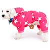 Zunea Piccolo Cane Cappotto Invernale Pile con Cappuccio Animale Domestico Neve Pigiama Stelle Cintura Cane Gatto Cane Abbigliamento Chihuahua Abiti Vestiti Rosa XXL