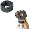 LUFFLOK Paraorecchie Cane Grigio Paraorecchie Cuffie per Cocker, Copri Orecchie per Ansia e Grooming, Snood per Collo e Orecchie per il Comfort Durante le Attività All'aperto, Tempo Freddo, Bagno (S)