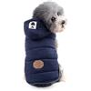 ZUNEA Gilet piccolo cane cappotto foderato in pile inverno caldo cucciolo giacca con cappuccio antivento pet chihuahua felpa morbido pecorina abbigliamento vestitino blu M