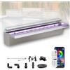 Longrun Kit di Lame a Cascata per laghetto da 60cm, in Acciaio Inox 304, Fontana per Piscina all'aperto con luci Bluetooth LED in 7 Colori e Telecomando, Larghezza 15cm