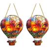QyueQyat 2 luci solari da giardino a forma di mongolfiera, in acrilico, 15 x 20 cm, decorazione perfetta per interni ed esterni, decorazione da giardino