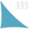 BXFUL Tenda da giardino a vela, triangolare, con kit di fissaggio, 3 corde, impermeabile, blocco UV, angolo retto, tenda parasole per esterni (azzurro, 3 m x 4 m x 5 m)