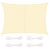 MAILLARD Tenda da sole 2 x 3 m, quadrata, protezione solare, HDPE, antistrappo, antivento, resistente ai raggi UV, traspirante, con corda, per giardini, balconi, crema