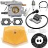 ZAMDOE Carburatore Bobina di accensione per Husqvarna 51 55 Rancher 51EPA 55 55EU1 55 Rancher 55EPA EPA Motosega WT-170-1 WT-170 503281504 503620203