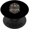 Bookish Literature Library Designs Bookworm Avid Reader Amante dei libri Leggere Bibliofilo PopSockets PopGrip Adesivo