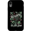 Cottagecore Bookworm Strawberry Graphics Custodia per iPhone XR Reading Is My Jam Amante dei libri Botanico Fragola Art
