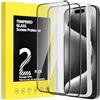 Autoban Vetro for iPhone 15 Pro Max 6,7 Pollici, 2 Pezzi Pellicola Temperato Durezza 9H Vetrino Protettivo Anti Graffio Anti-Impronte Ultra Resistente Senza Bolle 0,33mm, Bordo Nero