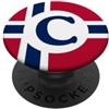 Rep Your Flag Lettera C Monogramma Norge Cultura Norvegia Bandiera Grafica PopSockets PopGrip Adesivo