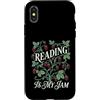 Cottagecore Bookworm Strawberry Graphics Custodia per iPhone X/XS Reading Is My Jam Amante dei libri Botanico Fragola Art