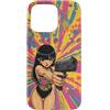 Psychedelic Groovy Custodia per iPhone 15 Pro Max Carino Anime Ragazza con Pistola Grafica Psichedelica