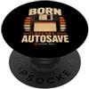 Born Before Autosave Retro Gamer Nato prima del salvataggio automatico di floppy disk retro gamer PopSockets PopGrip Adesivo