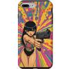 Psychedelic Groovy Custodia per iPhone 7 Plus/8 Plus Carino Anime Ragazza con Pistola Grafica Psichedelica