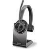 Poly Voyager 4310 UC, Cuffia Monoaurale Senza Filo, Connessione Bluetooth e Dongle USB-C BT700, Cuscinetto in Similpelle, Autonomia 24 Ore, Base per Ricarica, Compatibile con Windows 10 e macOS, Nero