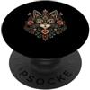 Proud Kitty Mama Paw Print Designs Cat Mom Floral Folk Art Amante dei gatti Boho Feline PopSockets PopGrip Adesivo