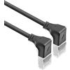 ACT Cavo di rete CAT6A ad angolo di 90°, U/FTP LSZH, sottile 3,6 mm, cavo Ethernet flessibile con connettore RJ45, per l'uso in data center, 0,25 metri, verso il basso DA5952