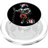 Funny Christmas Xmas Bro Alpha Male Mens Bull Gym Muscolare Indossare Cappello di Babbo Natale Aggrovigliato in Luci Della Stringa PopSockets PopGrip per MagSafe