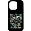 Cottagecore Bookworm Strawberry Graphics Custodia per iPhone 15 Pro Reading Is My Jam Amante dei libri Botanico Fragola Art