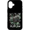 Cottagecore Bookworm Strawberry Graphics Custodia per iPhone 16 Reading Is My Jam Amante dei libri Botanico Fragola Art