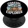 Cercatore Di Conchiglie E Vetri Mare Cacciatore Di Tesori In Spiaggia Coastal Explorer PopSockets PopGrip Adesivo