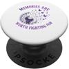 Alzheimer's Disease Warrior Purple Flowe Vale la pena combattere i ricordi per la consapevolezza dell'Alzheimer PopSockets PopGrip Adesivo