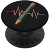 Teacher & Classroom Co. Insegnante Battito Cuore Matita Istruzione Scrittura Scuola Grafica PopSockets PopGrip Adesivo