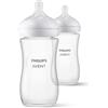 Philips Avent Biberon natural response set 2 biberon in vetro 240ml tettarella a flusso medio 1m+ 3-6 mesi - philips avent