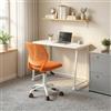 MEUBLE COSY Set Scrivania e Sedia da Ufficio Salvaspazio per Lavorare e Studiare da Casa, Bianco + Arancione