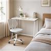 MEUBLE COSY Set Scrivania e Sedia da Ufficio Salvaspazio per Lavorare e Studiare da Casa, Bianco + Grigio