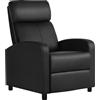 Yaheetech Poltrona Relax Reclinabile Regolabile Divano Monoposto con Poggiapiedi da Soggiorno Camera da Letto 61,5 cm × 87 cm × 99 cm Nero/Similpelle